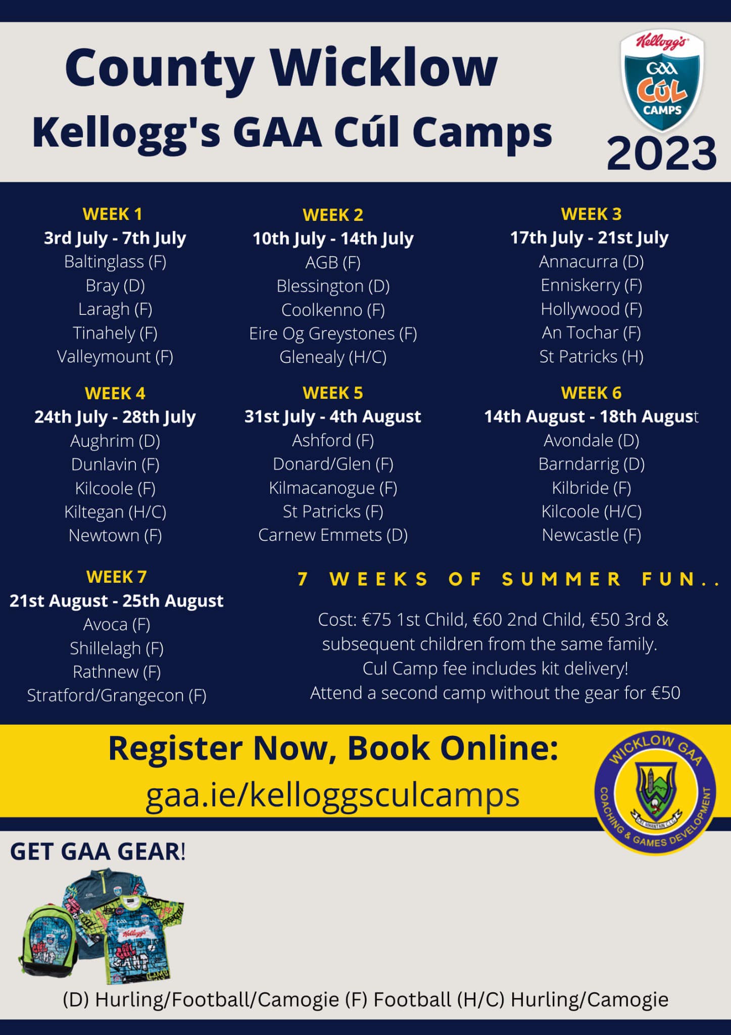 Cul Camps 2023 - Kilbride...Dates Confirmed -  August 14th to the 18th...bookings open