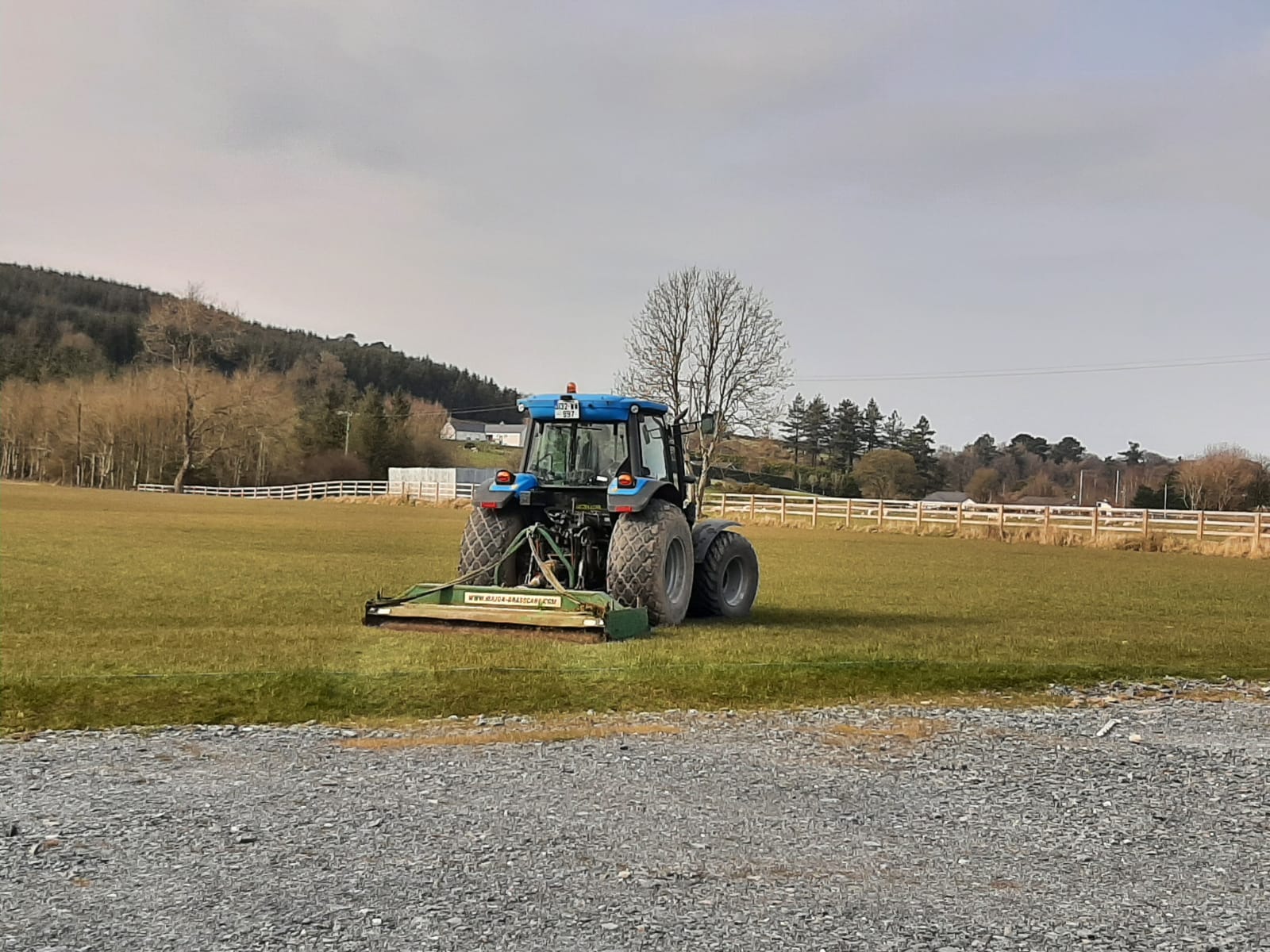 First cut on the front of the pitch today…thanks to Mark Sheridan