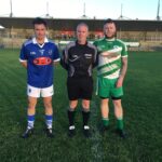 Captain Richard Ward with Referee Kieron Kenny and Baltinglass Captain - Copy