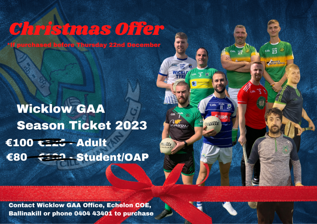Wicklow GAA Season Ticket 2023 Perfect Christmas Gift...Christmas