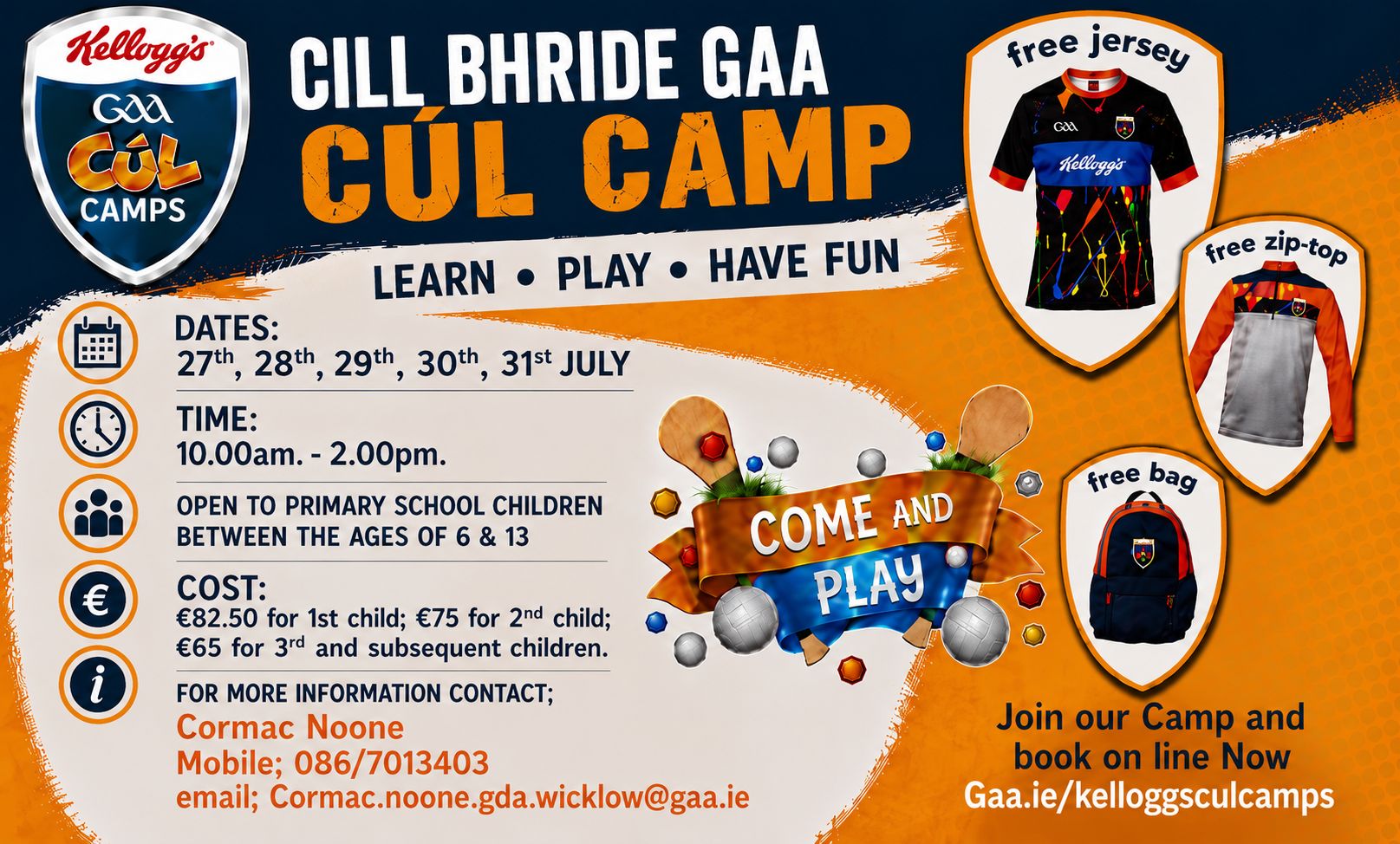 Cul Camps Kilbride GAA Manor Kilbride 2026